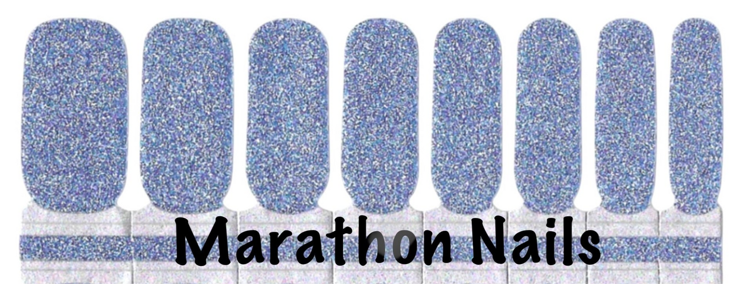 Cinderella Blue Glitter Nail Wraps