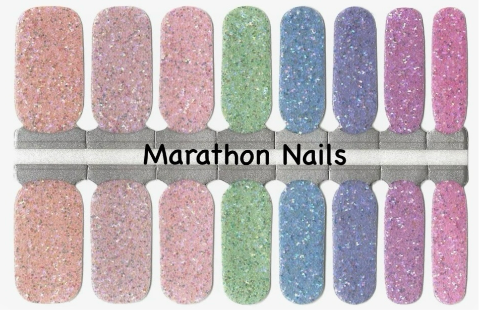 Rainbow Bright Glitter Nail Wraps
