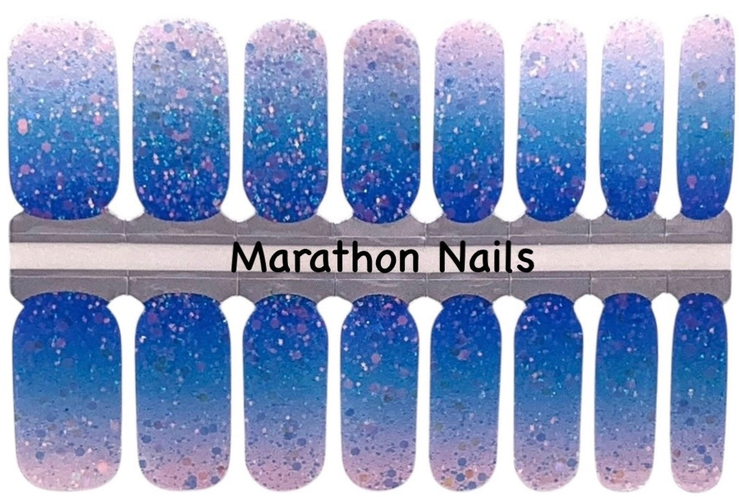Even Blue Sparkles Nail Wraps