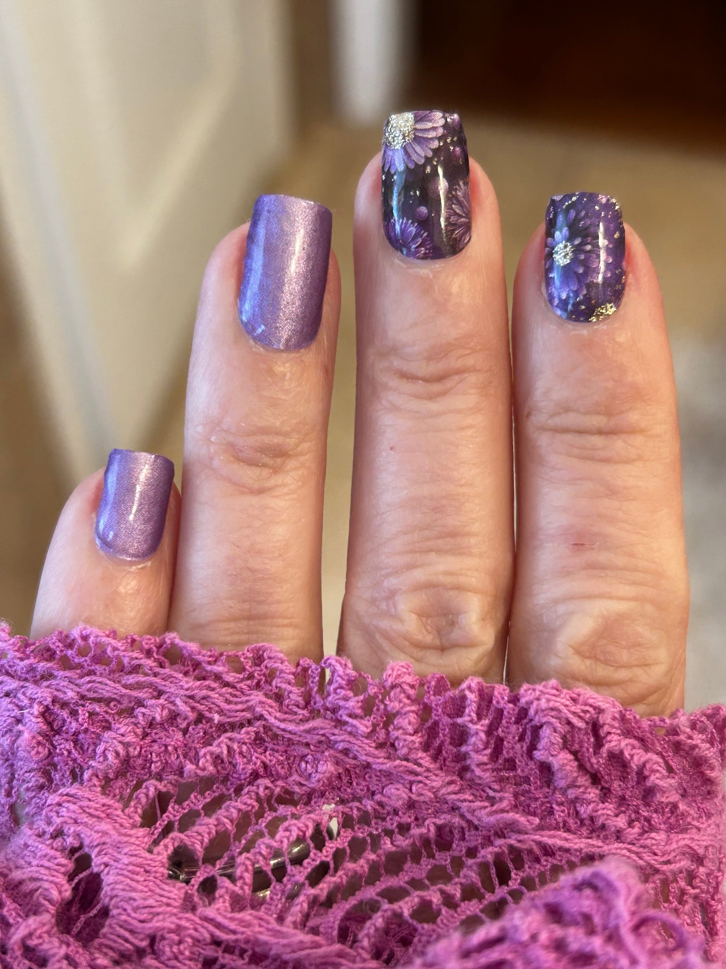 Purple Posy Nail Wraps