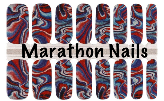 Patriotic Swirl Nail Wraps