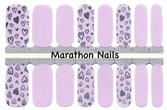 Pink Hearts Can't Be Broken Nail Wraps