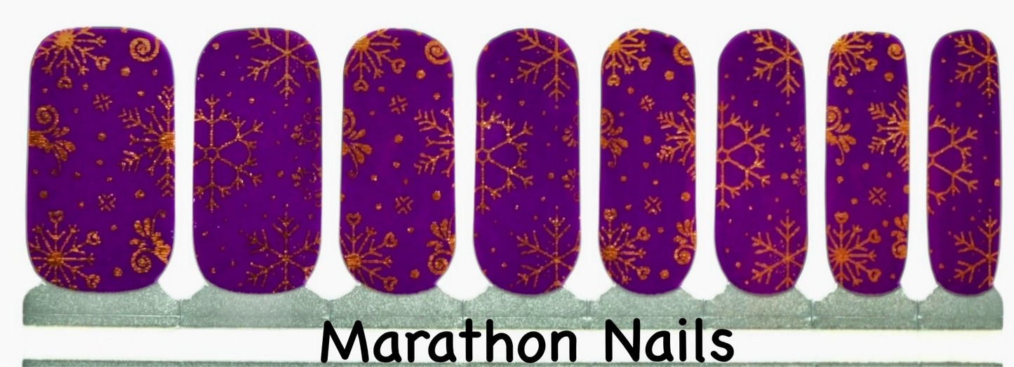 Golden Snowflakes Nail Wraps