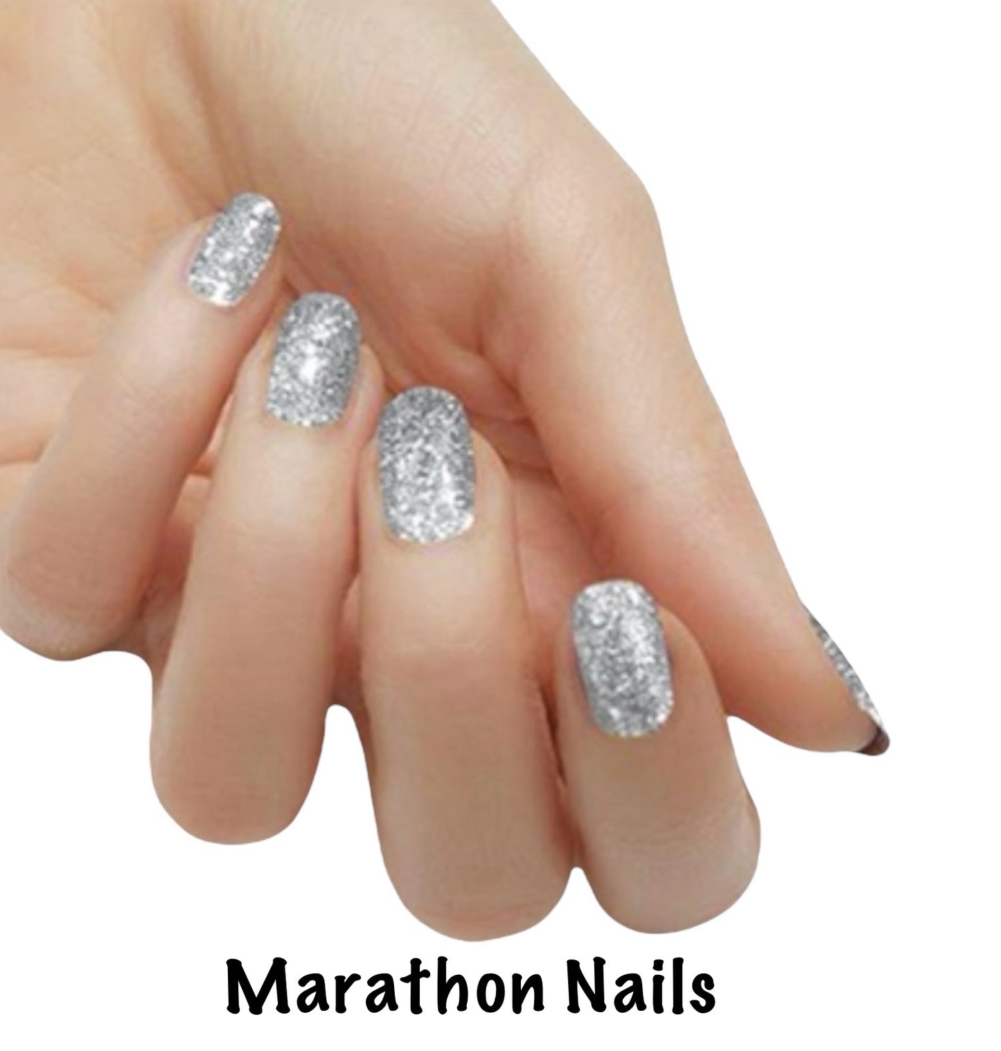 Silver Glitter Lux Nail Wraps