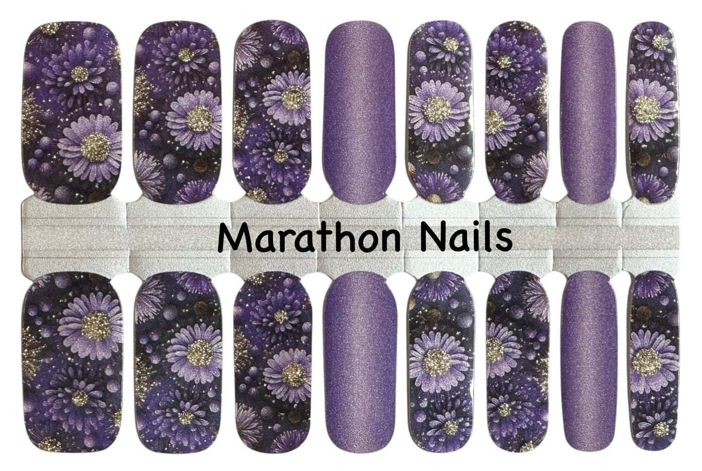 Purple Posy Nail Wraps