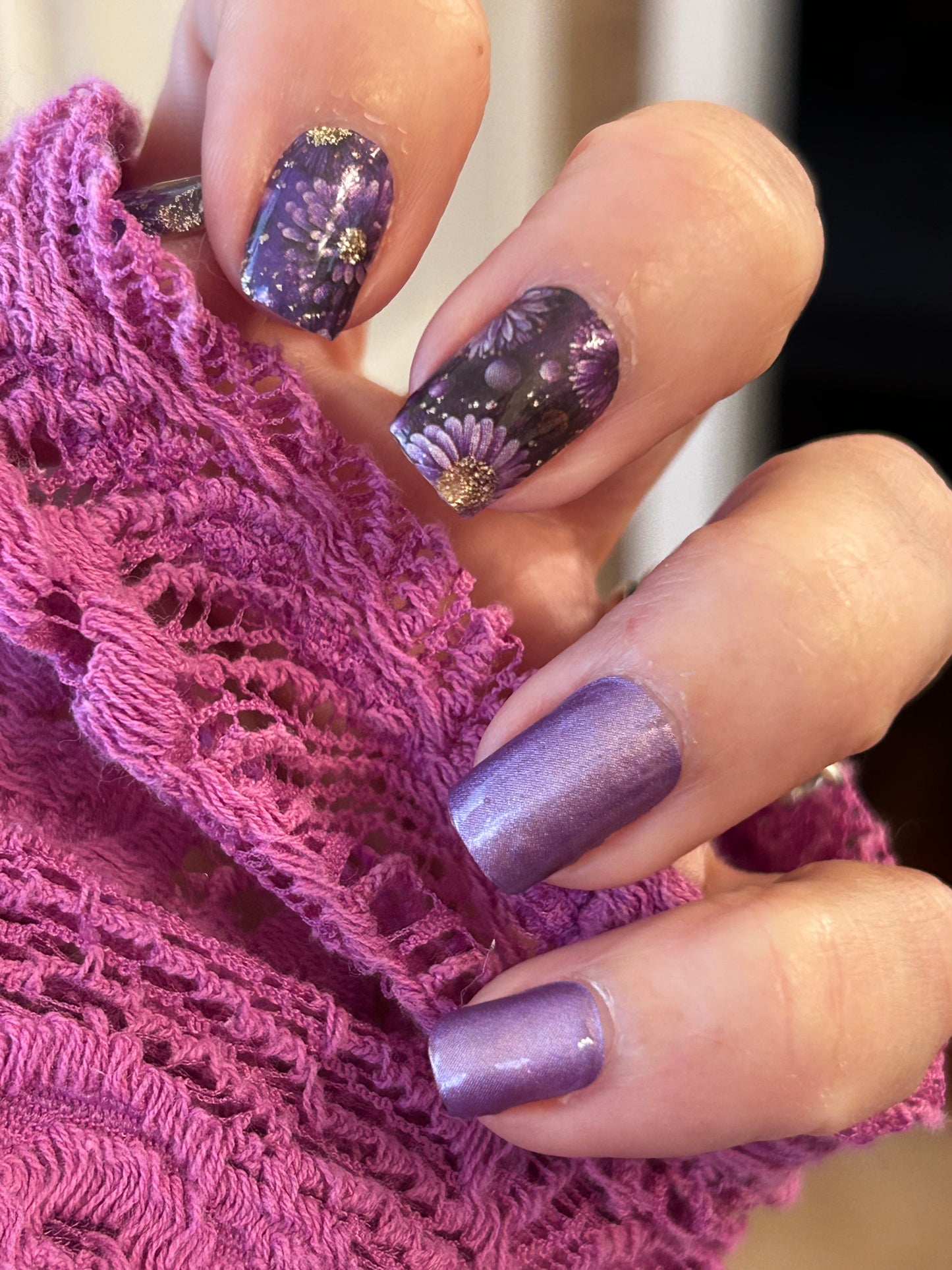 Purple Posy Nail Wraps