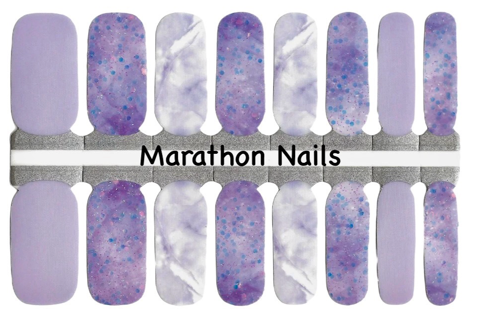 Purple Marbling Nail Wraps