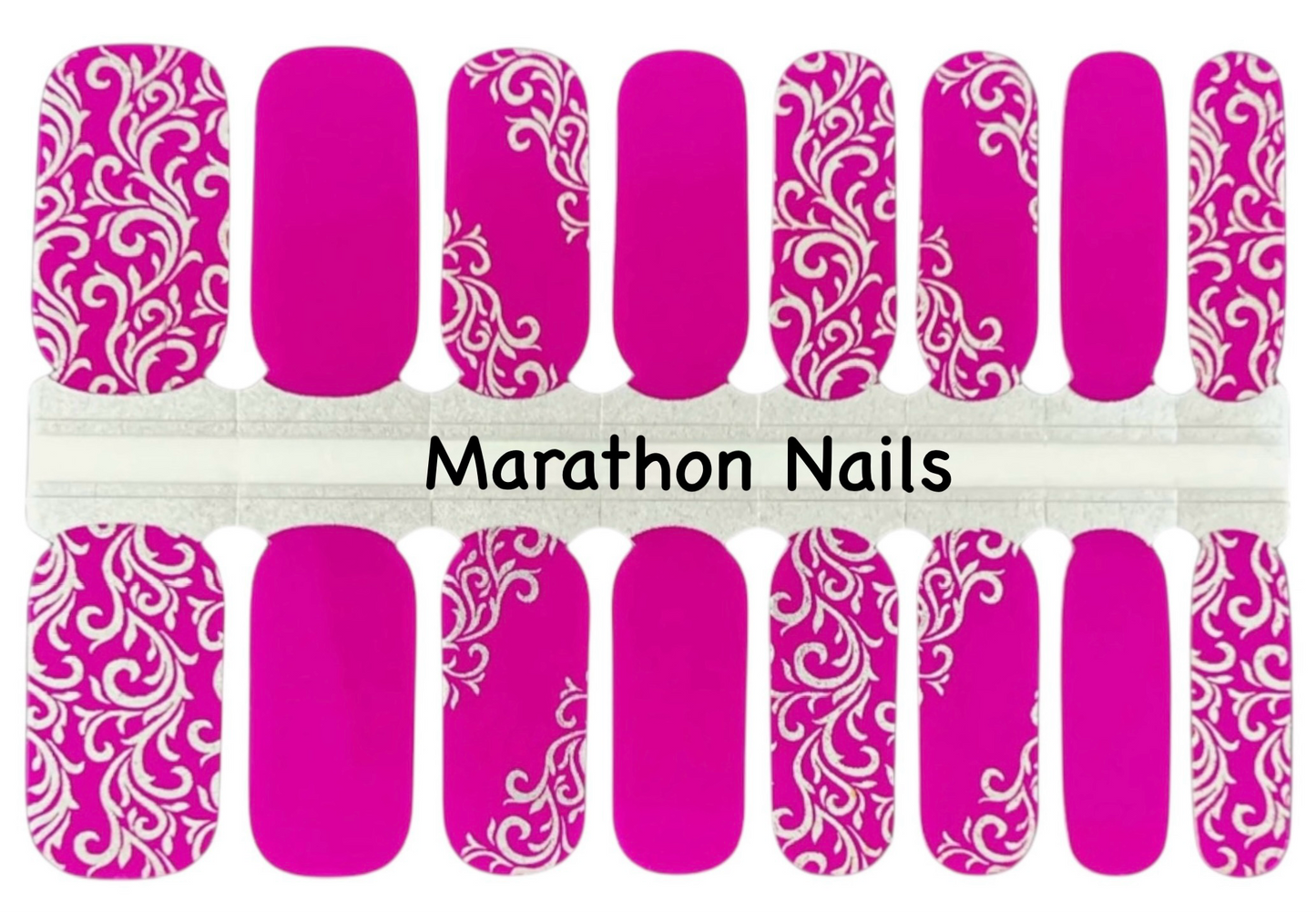 Pink Scrolls Nail Wraps