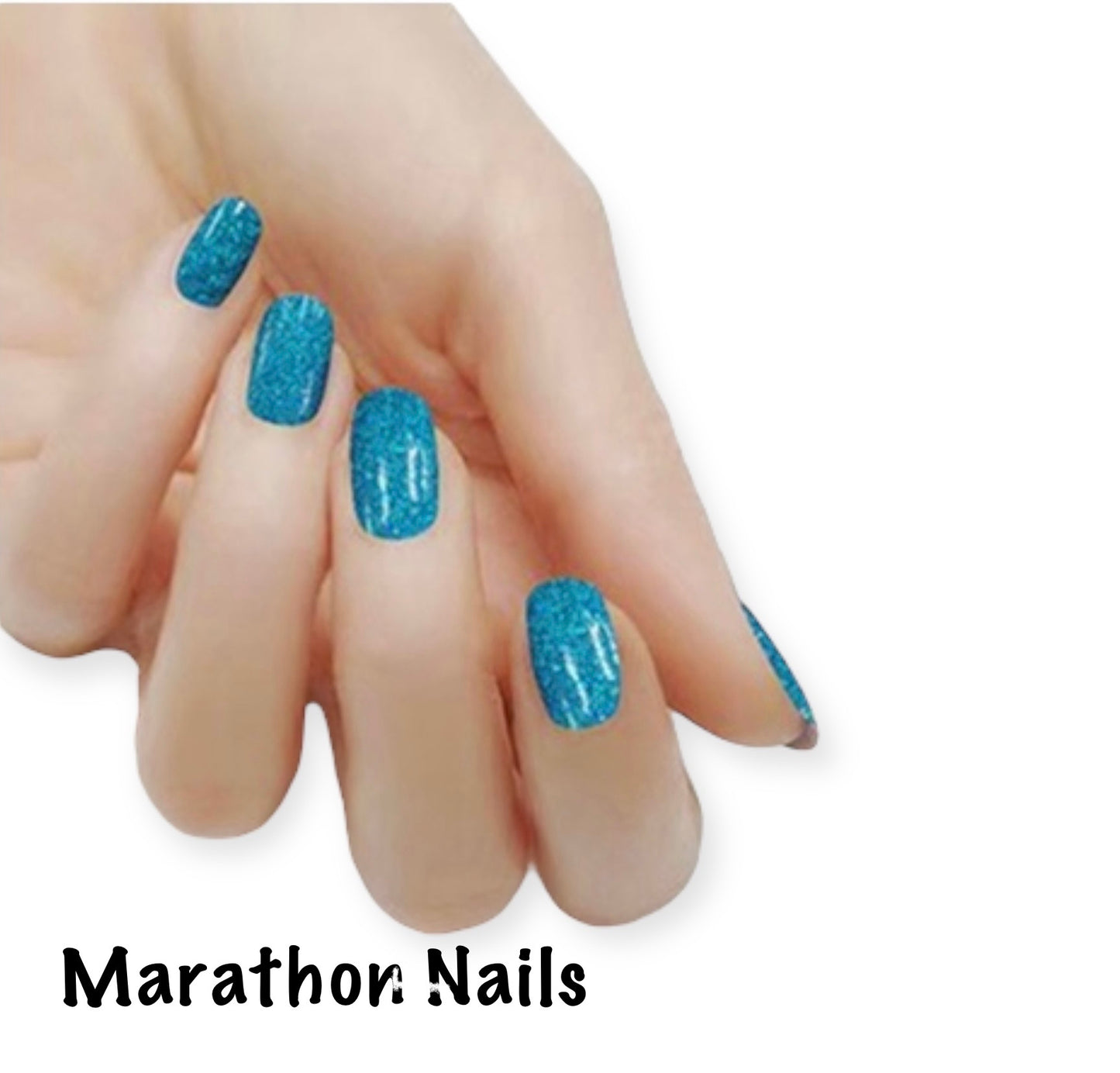 Turquoise Glitter Lux Nail Wraps