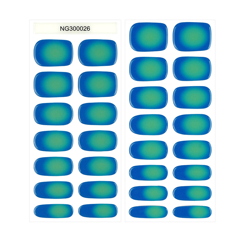 Green Flare 30ct Semi Cured Gel Nail Wraps