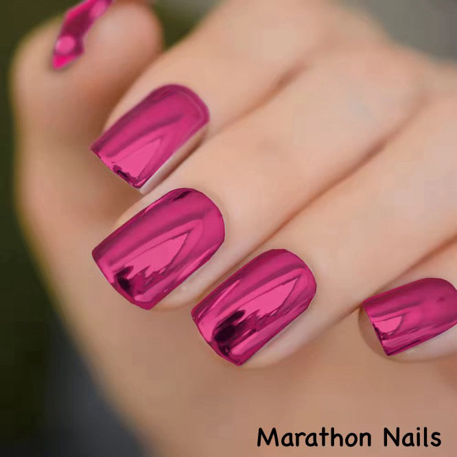 Pink Chrome Amp Nail Wraps