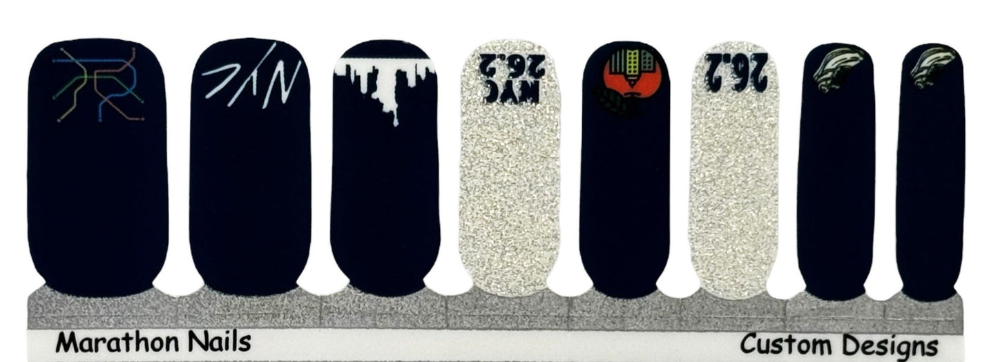 Race You To The Park 2 - New York City Marathon Nails - Exclusive Nail Wraps