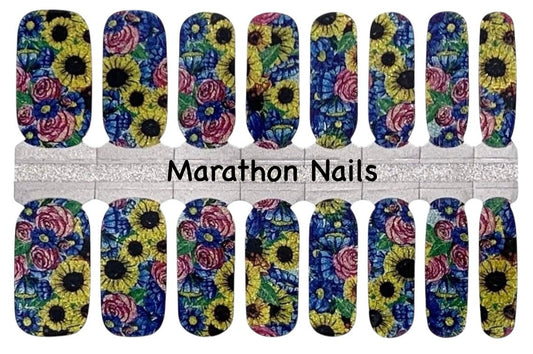 Sparkling Sunflowers Nail Wraps