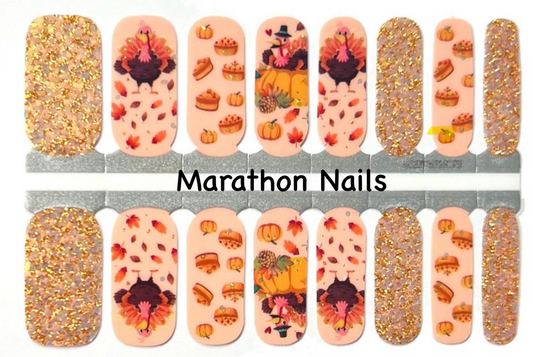 Thanksgiving Dinner Nail Wraps
