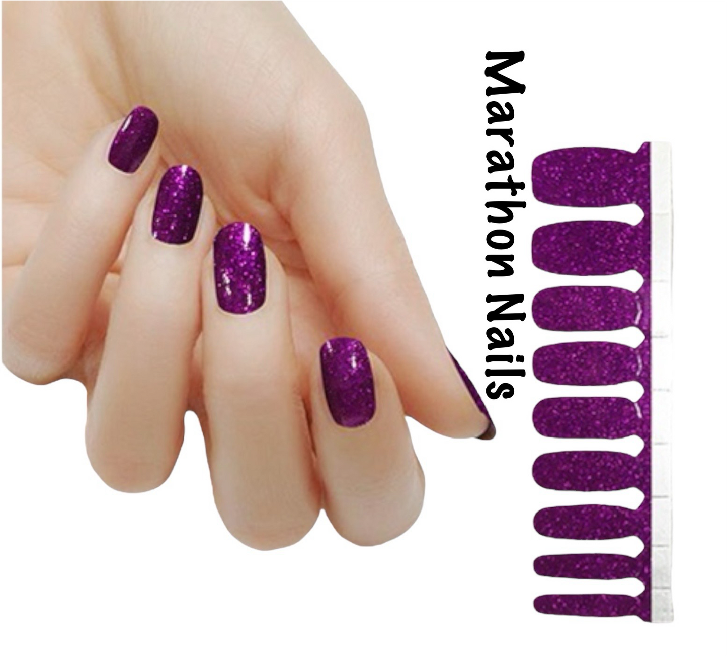 Purple Glitter Lux Nail Wraps
