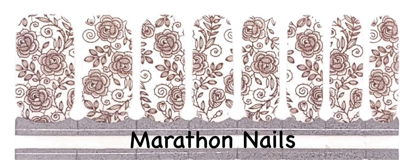 Gold Rose Overlay Nail Wraps