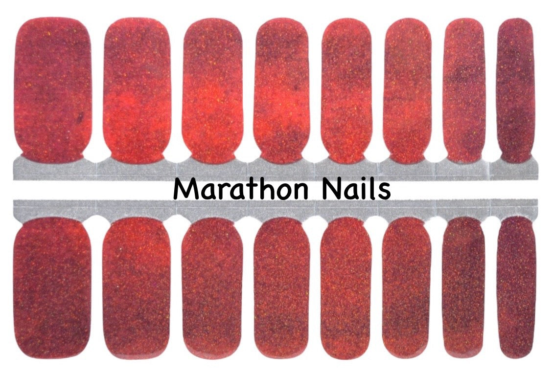 Red Shimmer Nail Wraps