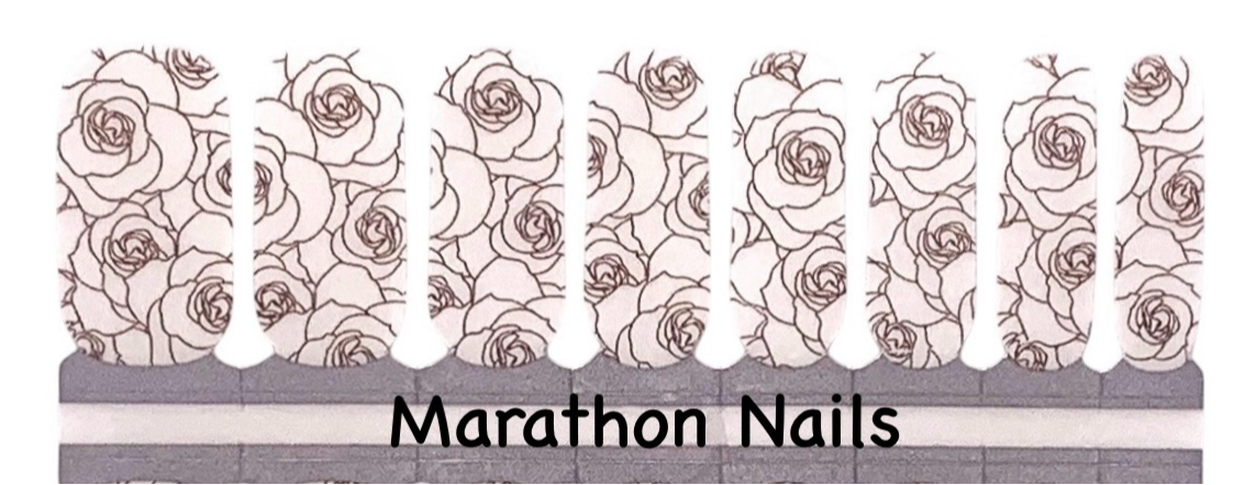 Large Gold Rose Overlay Nail Wraps