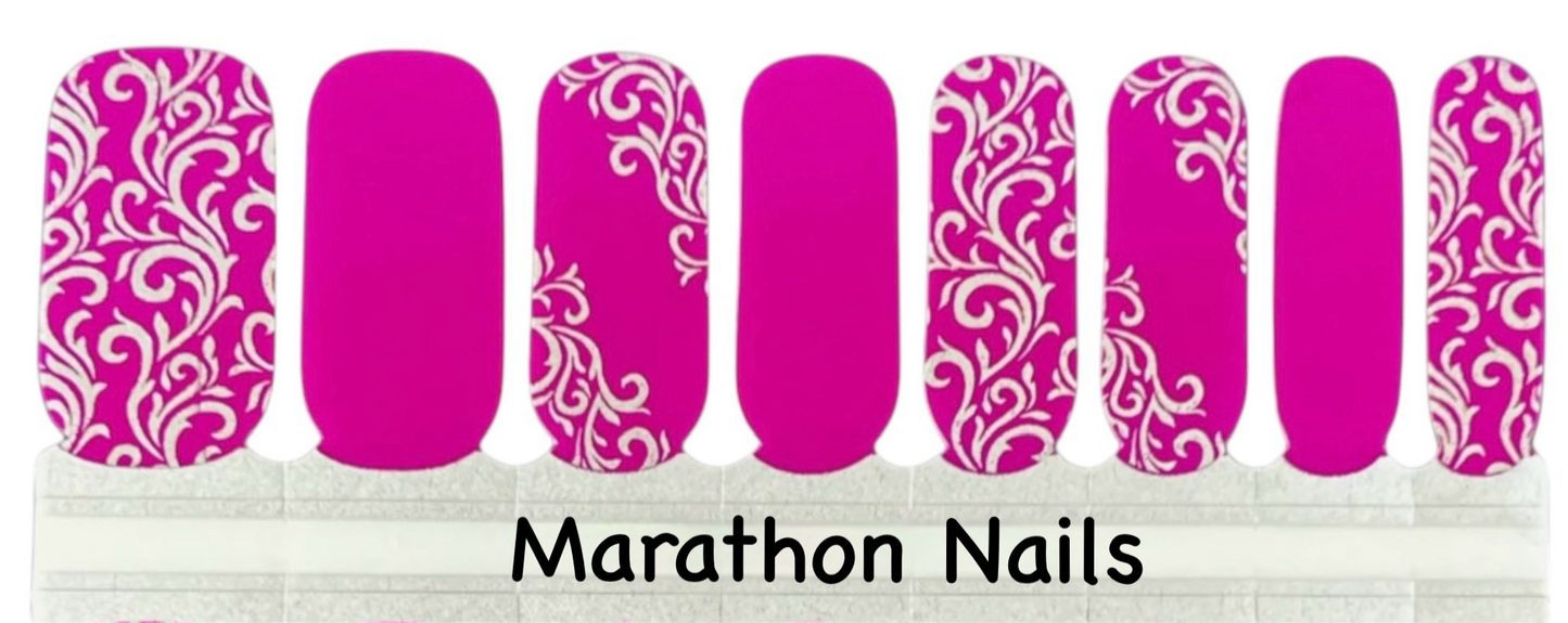 Pink Scrolls Nail Wraps