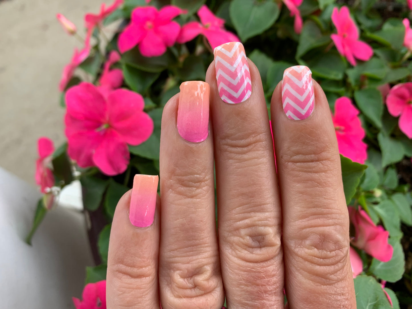 Coral Chevron Nail Wraps