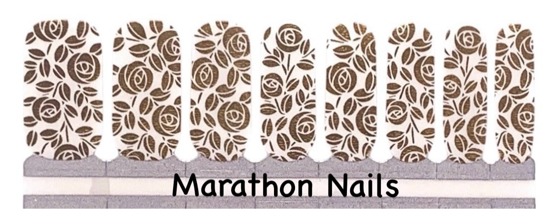 Gold Flower Overlay Nail Wraps