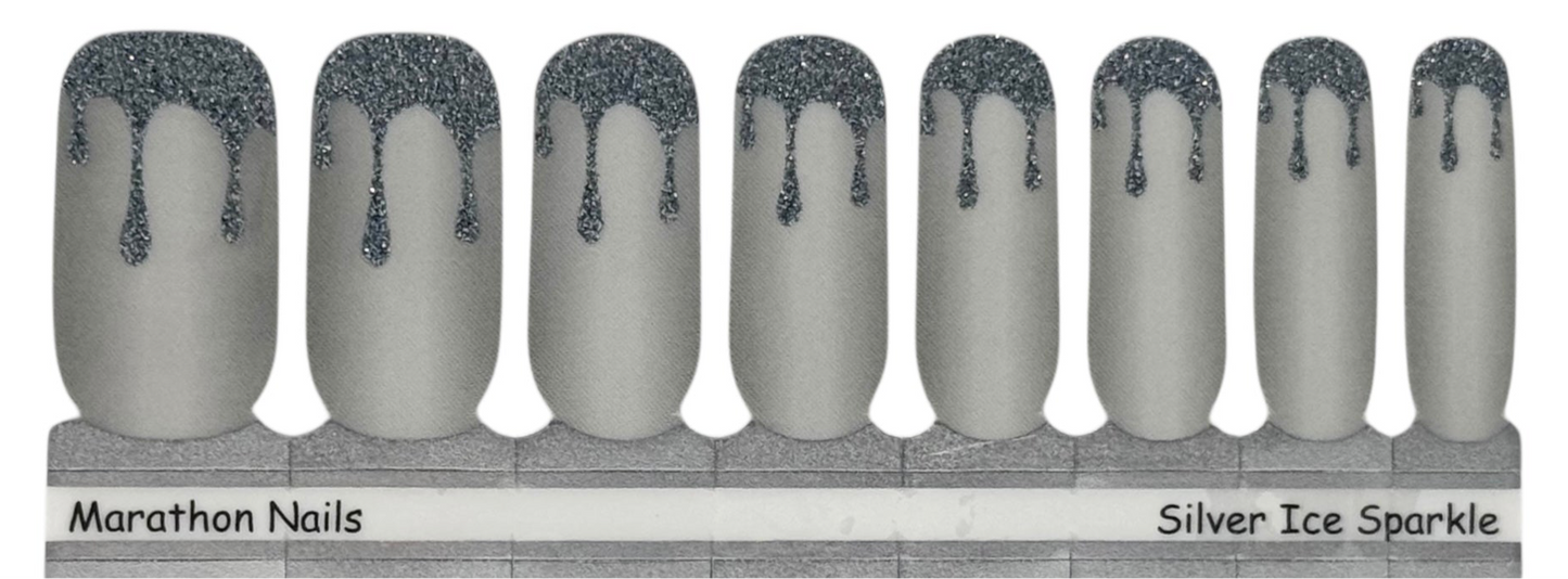 Silver Ice Ombre with Sparkle Exclusive Nail Wraps