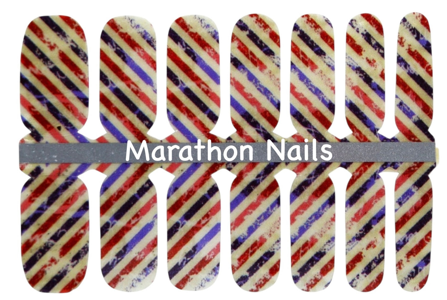 RWB Horizontal Stripes Nail Wraps