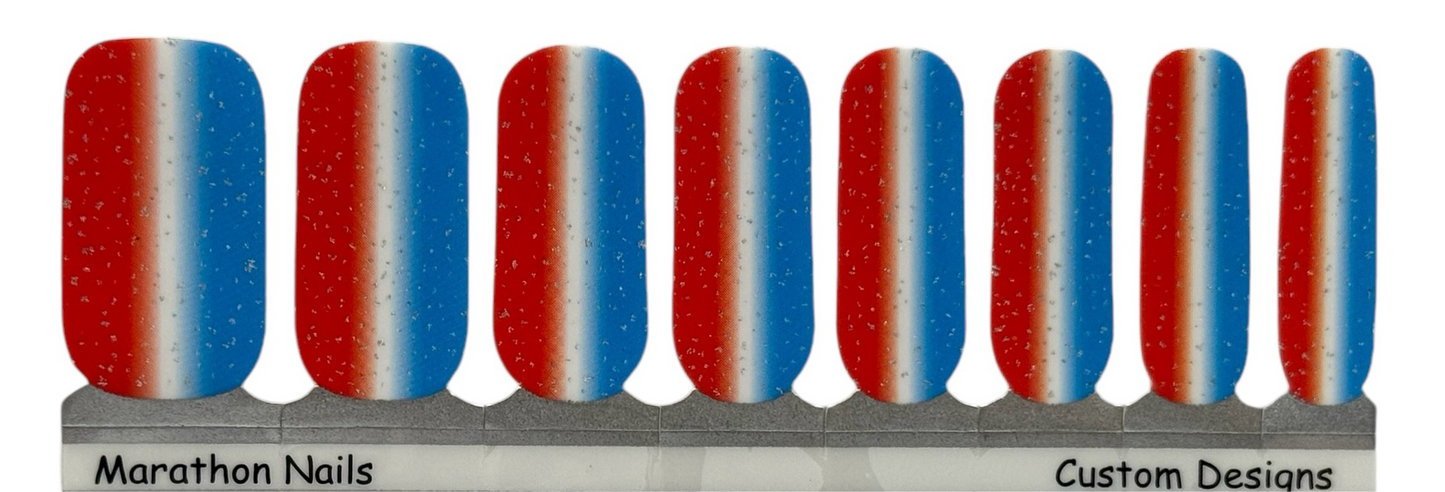 Rocket Pops - Chicago Edition Race Nails - Chicago Marathon Nail Wraps- Exclusive Nail Wraps