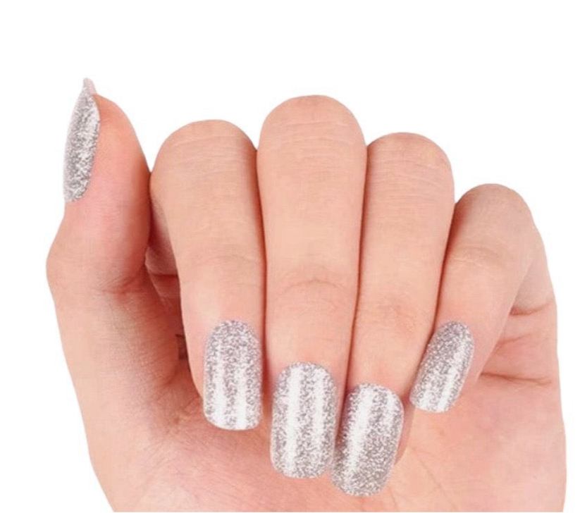 Silver Glitter Nail Wraps