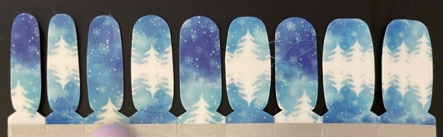 Snowy Trees Lux Nail Wraps