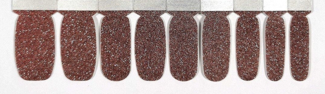 Rose Gold Glitter Lux Nail Wraps