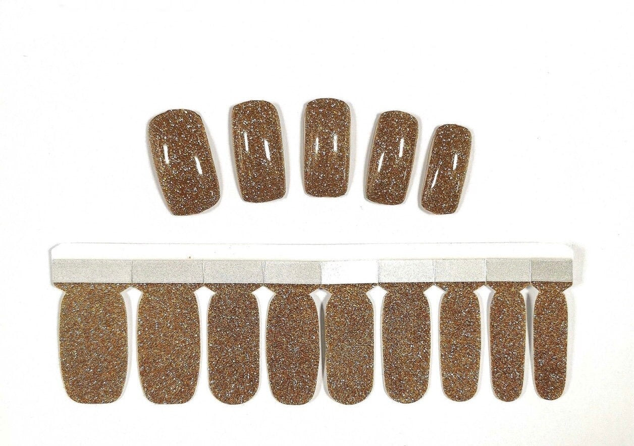 Gold Glitter Lux Nail Wraps