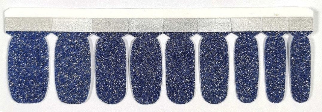 Denim Blue Glitter Lux Nail Wraps