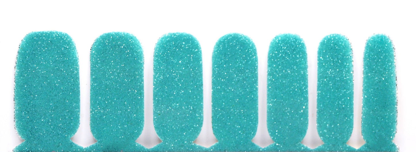 Spearmint Glitter Nail Wraps