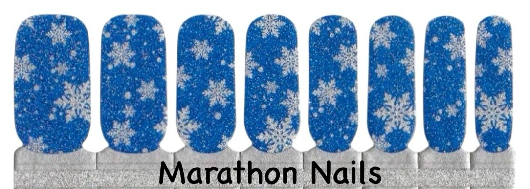 Blue Snow Nail Wraps