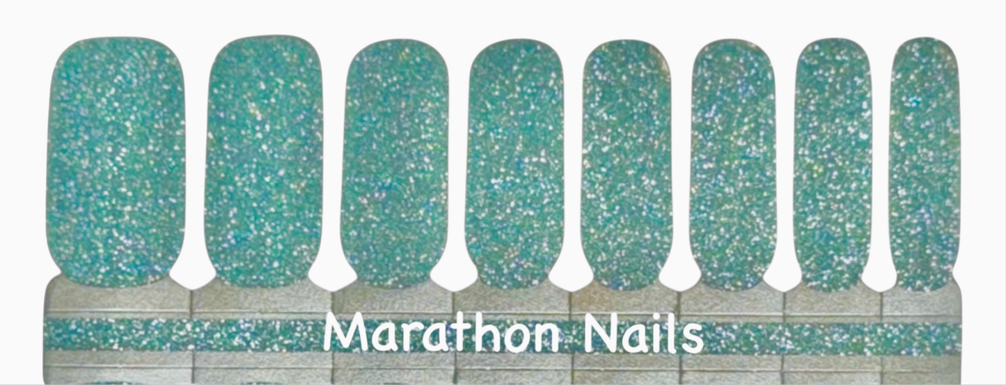 Mint Sparkle Glitter Nail Wraps