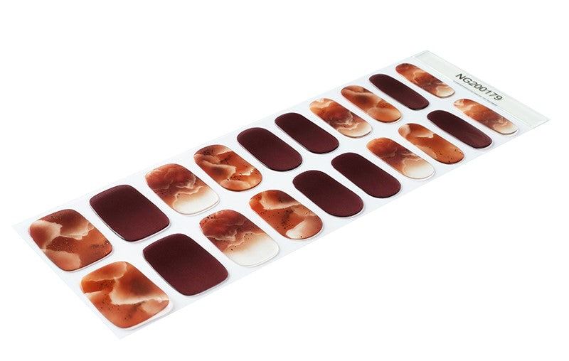 Chocolate Swirl Semi Cured Gel Nail Wraps