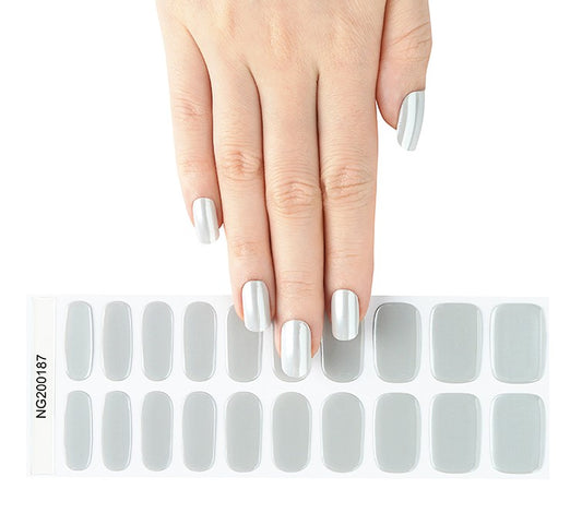 Pewter Semi Cured Gel Nail Wraps