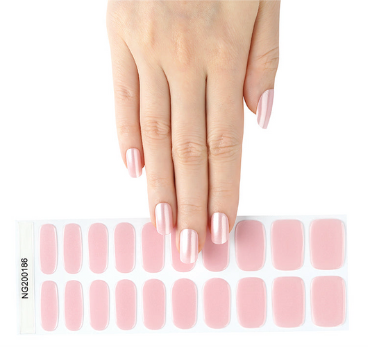 Pearl Pink Semi Cured Gel Nail Wraps