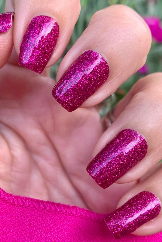 Berry Pink Glitter Nail Wraps