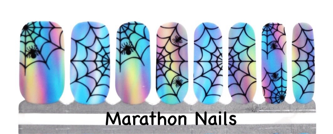 Glistening Spider Webs Nail Wraps