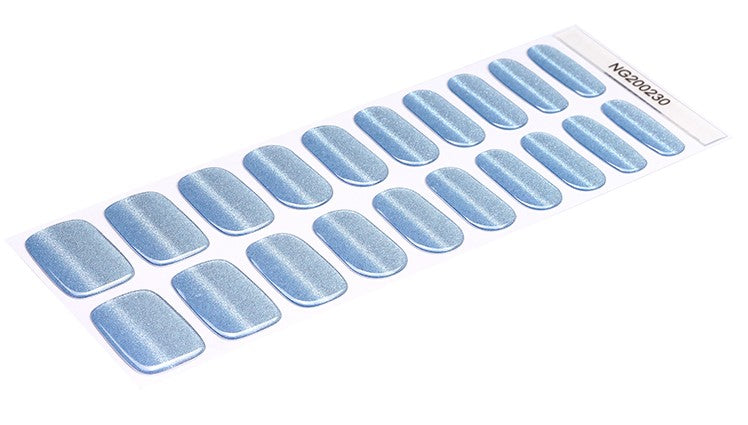 Light Blue Sparkle Semi Cured Gel Nail Wraps