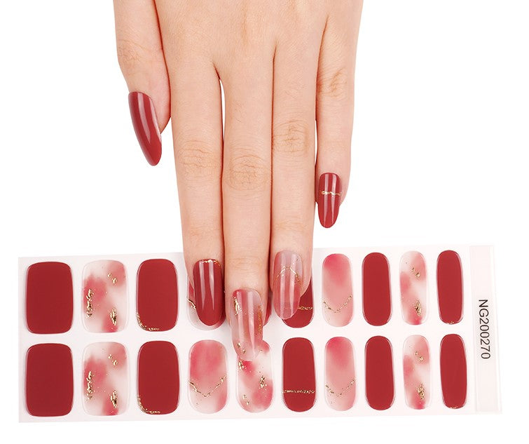 Red Clouds Semi Cured Gel Nail Wraps