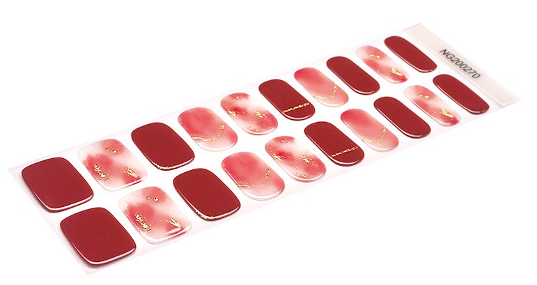 Red Clouds Semi Cured Gel Nail Wraps