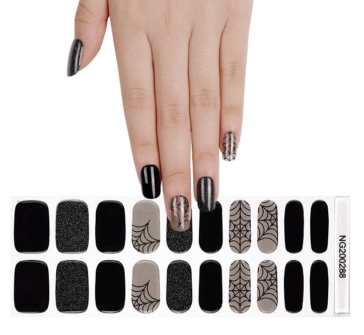 Dark Web Semi Cured Gel Nail Wraps