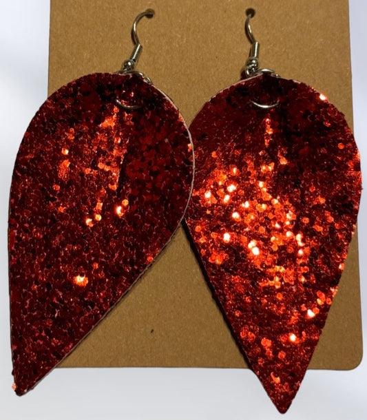 Red Glitter Earrings