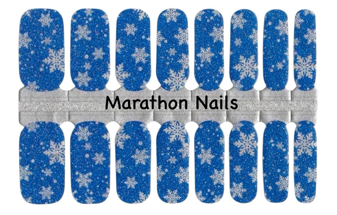 Blue Snow Nail Wraps