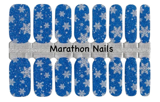 Blue Snow Nail Wraps