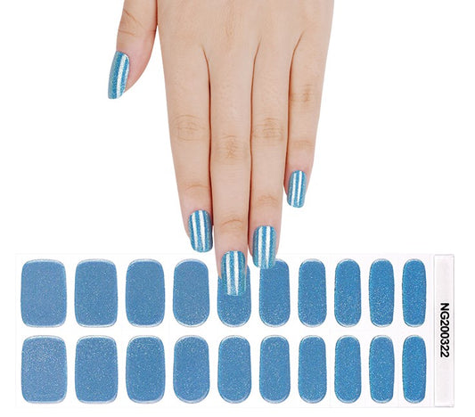 Beautiful Blue Semi Cured Gel Nail Wraps