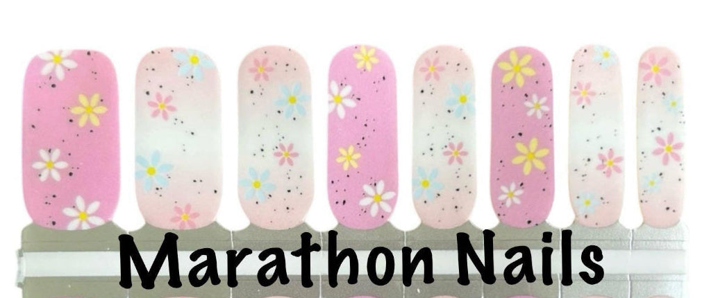 Pink Daisy Ombre Nail Wraps